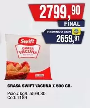 Swift - GRASA VACUNA X 500 GR.