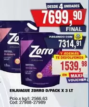 Zorro - ENJUAGUE ZORRO D/PACK