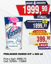 Vanish - PRELAVADO VANISH D/P