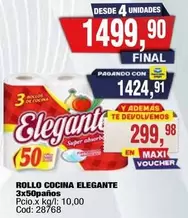 Elegante - ROLLO COCINA 3x50paños