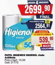 Mas - PAPEL HIGIENICO rinde 4x50mts