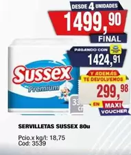 Sussex - SERVILLETAS 80u