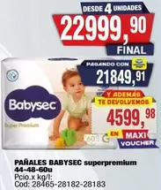 Babysec - PAÑALES superpremium 44-48-60u