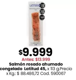 X$ - Salmón rosado ahumado congelado