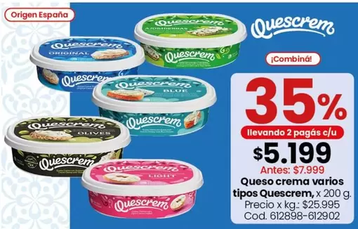 Origen - Queso crema varios tipos