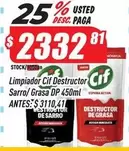 Cif - Limpiador Destructor Sarro/ Grasa DP 450ml