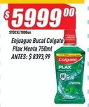 Colgate - Enjuague Bucal Plax Menta