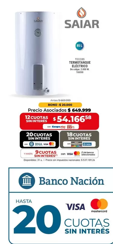 Saiar - Termotanque Eléctrico
