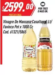 Casalta - Vinagre De Manzana, Lt/Favimco Pet x 1000 Cc. Cod. 61321/5865