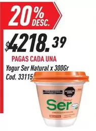 Ser - Yogur Natural x 300Gr Cod. 33115