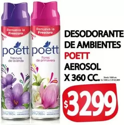 Poett - DESODORANTE DE AMBIENTES AEROSOL X 360 CC