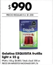 Exquisita - Gelatina frutilla light