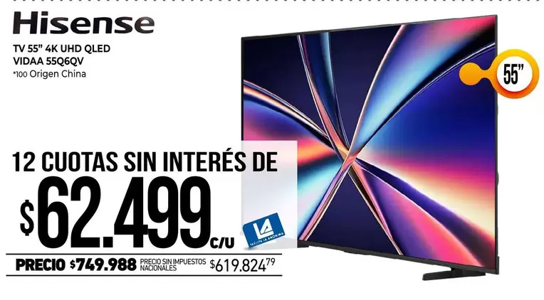 Hisense - TV 55" 4K UHD QLED VIDA