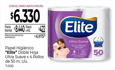 Elite - Papel Higiénico Doble Hoja