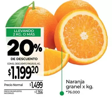 X$ - Naranja granel