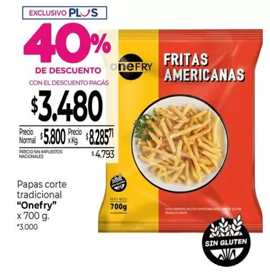 X$ - Papas corte tradicional