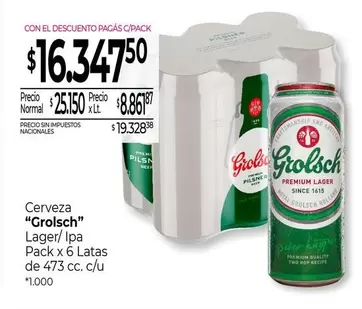 Grolsch - Cerveza Lager/ Ipa