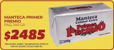 Primer Premio - MANTECA PRIMER