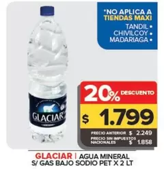 Glaciar - Agua Mineral S/ Gas Bajo Sodio 