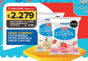 Gran Compra - Yogur Bebible Frutilla/Vainilla