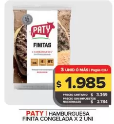Paty - Hamburguesa Finita Congelada