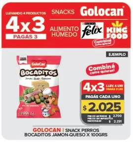 Golocan - Snack Perros Bocaditos Jamon-Queso