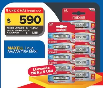 Maxell - Pila AA/AAA Tira Maxi