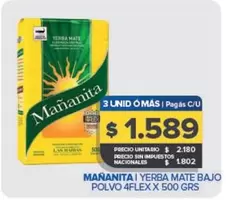 Mañanita - Yerba Mate Bajo Polvo 4Flex
