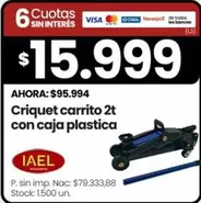 Crique carrito 2t con caja plastica