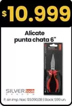 Silver - Alicate punta chata 6"