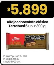 Terrabusi - Alfajor chocolate clásico