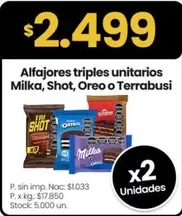 Tri - Alfajores triples unitarios