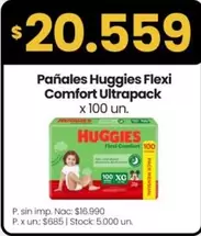Huggies - Pañales Flexi Comfort Ultrapack