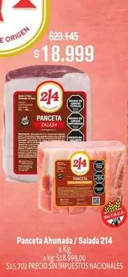214 - Panceta Ahumada / Salada