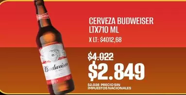 Budweiser - CERVEZA LTX710 ML