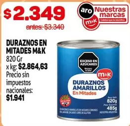 M&K - DURAZNOS EN MITADES