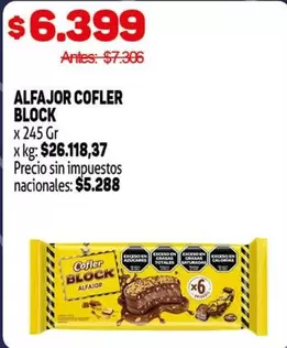 Cofler - ALFAJOR COFLER BLOCK