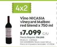 Nicasia - Vino vineyard Malbec red blend