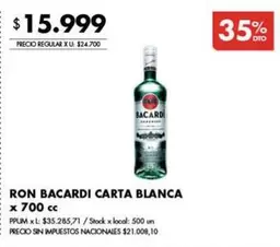 Bacardi - RON CARTA BLANCA