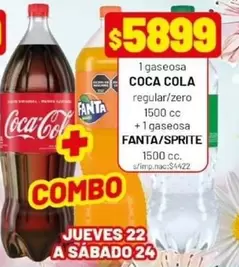Coca cola - 1 gaseosa + 1 gaseosa