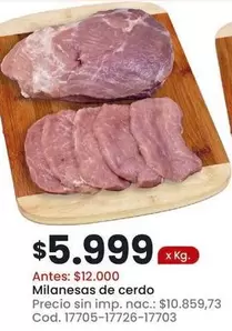 X$ - Milanesas de cerdo