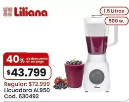 Liliana - Licuadora AL950 Cod. 630492