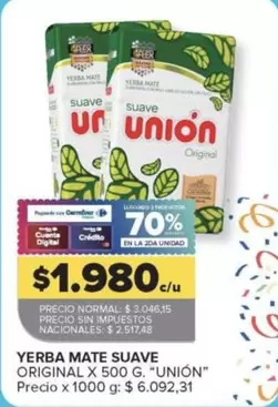 Unión - YERBA MATE SUAVE ORIGINAL