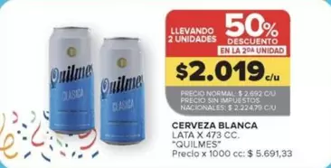 Quilmes - CERVEZA BLANCA LATA