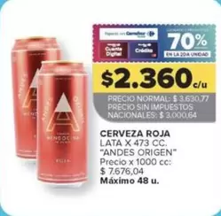 X$ - CERVEZA ROJA LATA