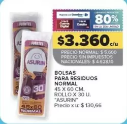 Asurin - BOLSAS PARA RESIDUOS NORMAL