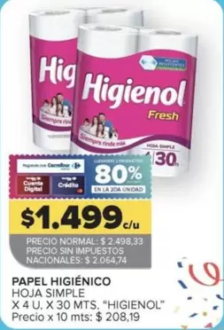Higienol - PAPEL HIGIÉNICO HOJA SIMPLE
