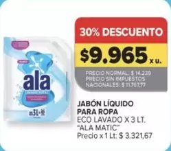 Ala - JABÓN LÍQUIDO PARA ROPA ECO LAVADO