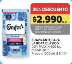 Comfort - SUAVIZANTE PARA LA ROPA CLÁSICO DOY PACK
