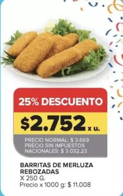 X$ - BARRITAS DE MERLUZA REBOZADAS